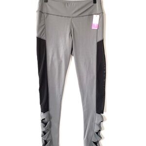 Legging Park Gray, Black mesh sides leggings, NWT